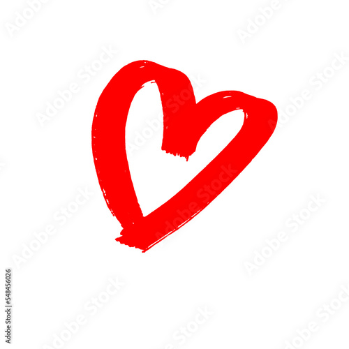 red heart on white
