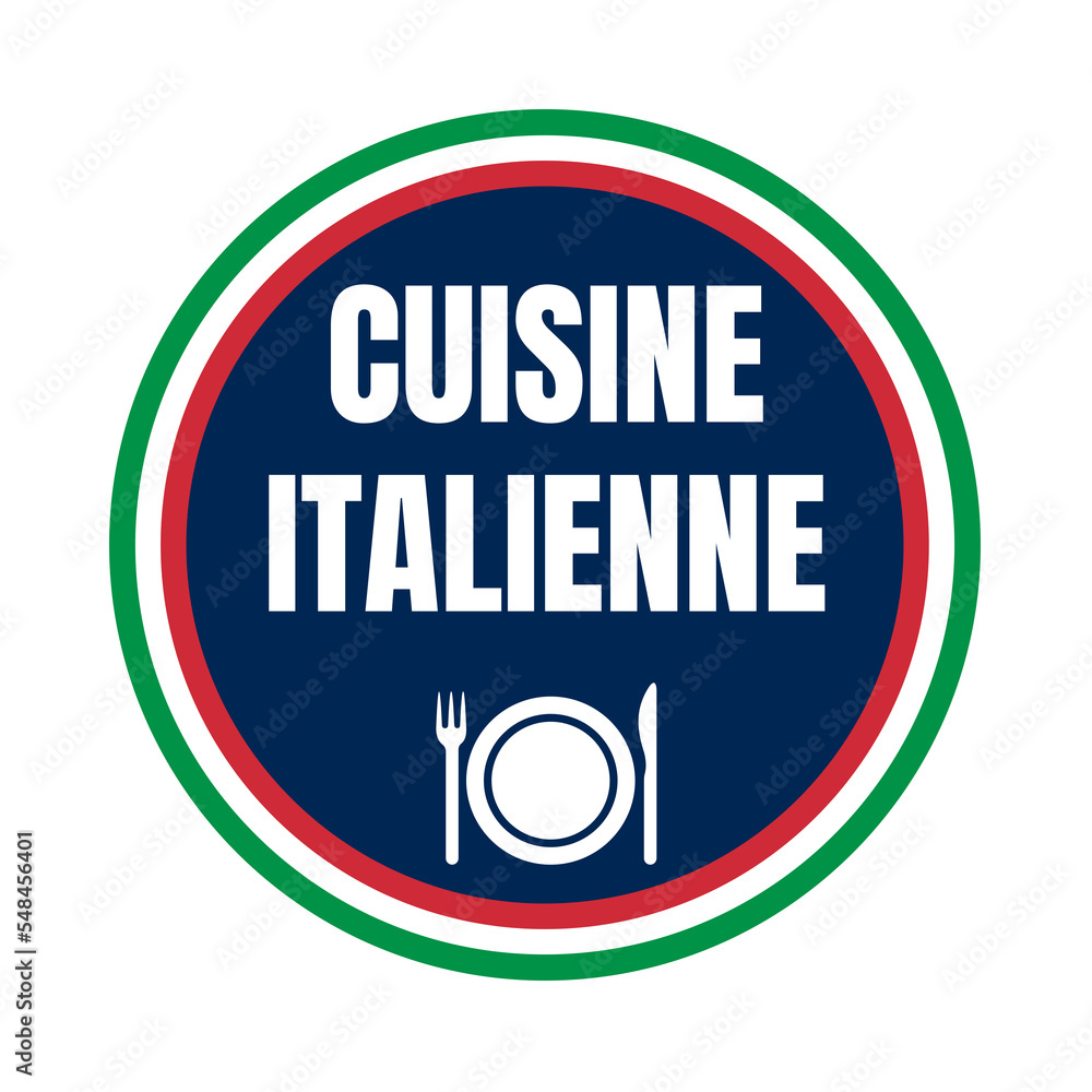 Italian cuisine symbol icon called cuisine Italienne in French language Italian cuisine symbol icon called cuisine Italienne in French language