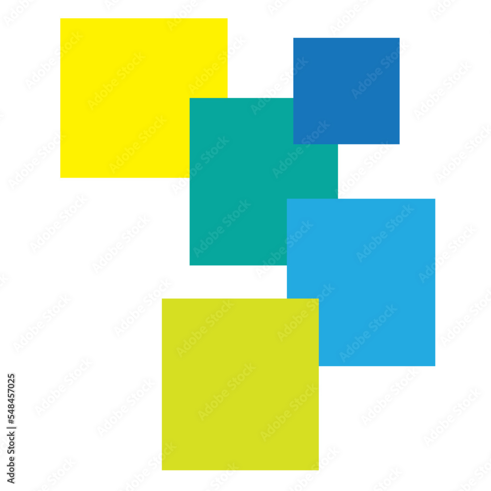 Vector geometric design, modern art graphics, a set of multi-colored rectangles on a white background