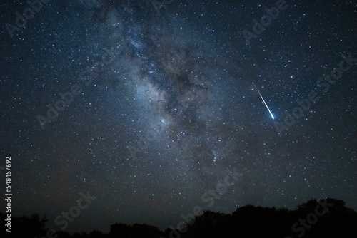 Lyrid meteor shower over the New Mexico sky.