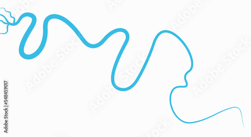 Bending wobbling river bed. Flat vector illustration isolated on white