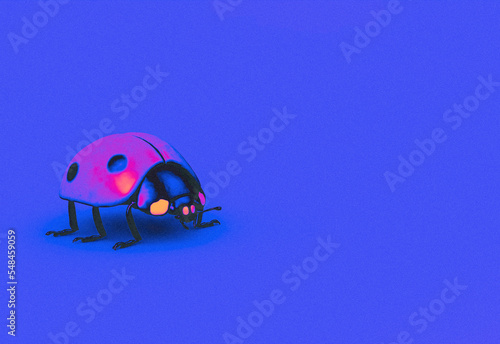 vibrant colorful ladybug 3d illustration