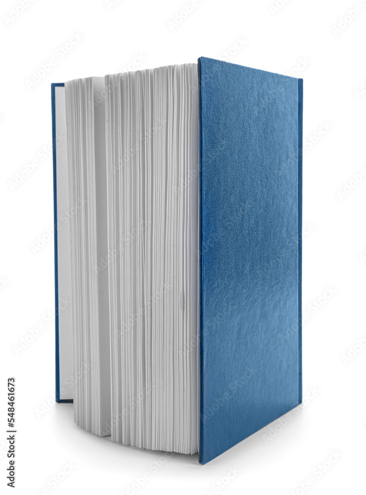 Flying blue hardcover book on white background Flying blue hardcover book on white background
