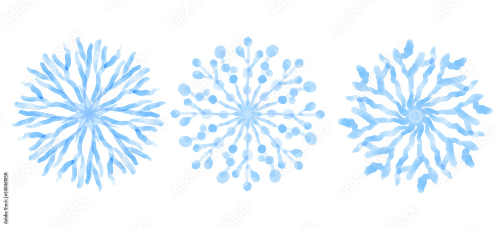Blue snowflakes isolated on white background, vector illustration Blue snowflakes isolated on white background, vector illustration