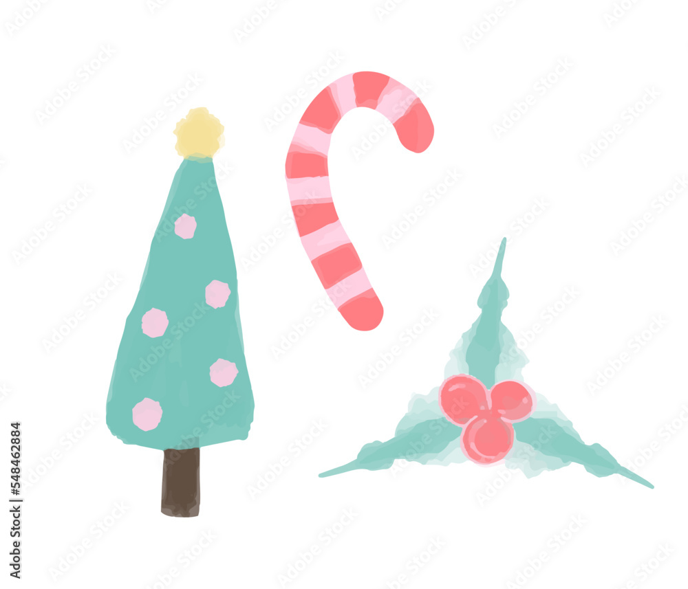 Set of chtistmas candy and lollipops isolated on white background. Set of chtistmas candy and lollipops isolated on white background.