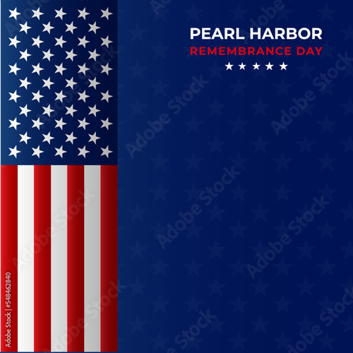 National Pearl Harbor Remembrance Day. December 7. Holiday concept. Template for background, banner, card, poster with text inscription.