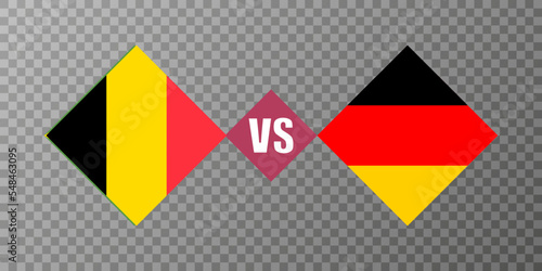 Belgium vs Germany flag concept. Vector illustration.