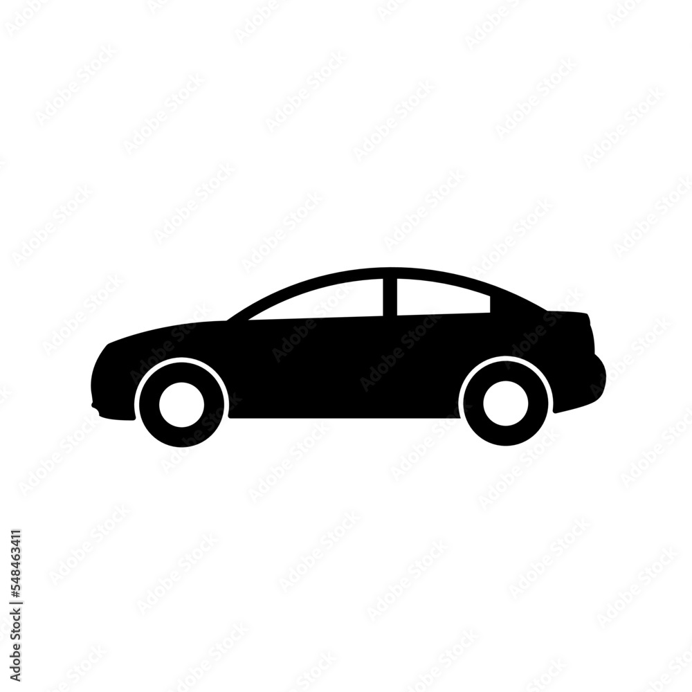 black and white car isoled icon