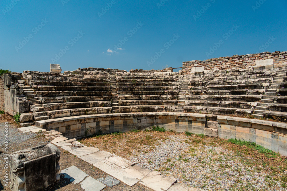 Very well preserved ancient theater of aphrodisia in turkey