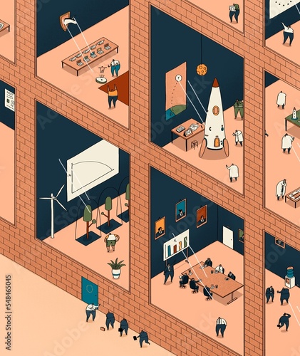 Illustration of Science and Business Offices