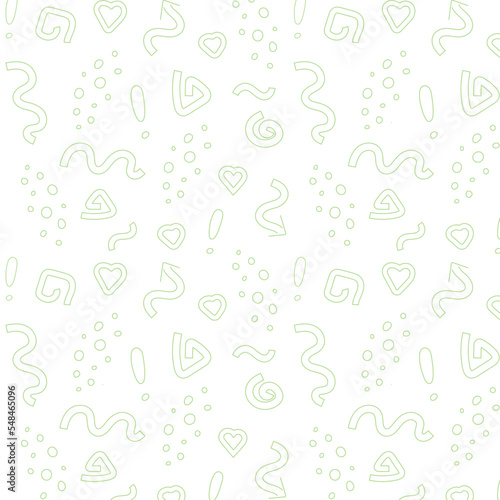 doodle green background abstract with doodles. Children's background, pattern.