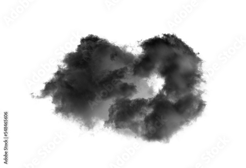 Black clouds isolated on transparent png