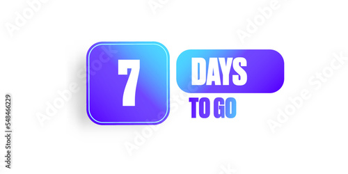 Free Download Seven days to go countdown blue horizontal banner design template isolated on white background. 7 days to go sale announcement blue modern shiny banner, label, sticker, icon, poster and flyer. - GFXLoad
