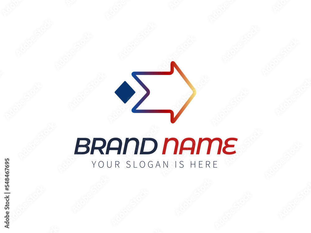Abstract business logo icon design template with gradient arrow Abstract business logo icon design template with gradient arrow
