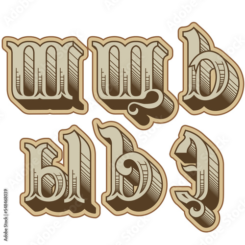 Vector decorative cyrillic font