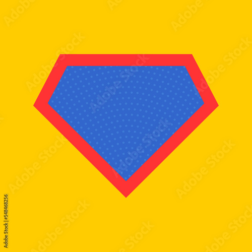 Shield graphic hero icon, isolated comic shape concept symbol, vector illustration