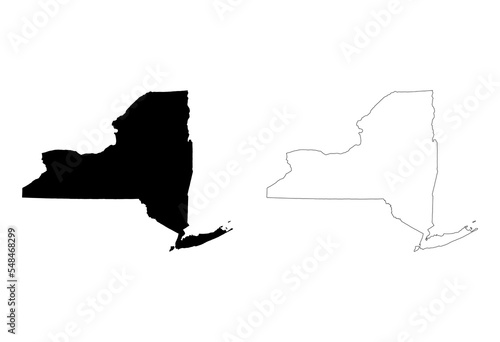 Set of New york map shape, united states america. Flat concept icon symbol vector illustration