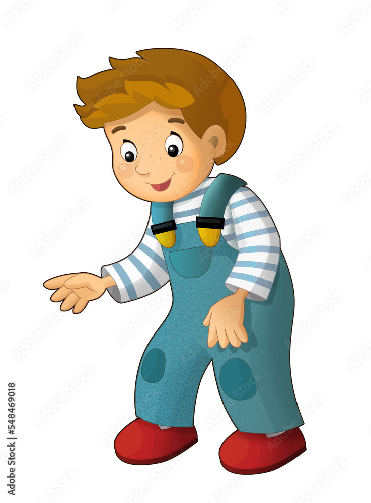 cartoon scene with happy kid boy isolated illustration for children cartoon scene with happy kid boy isolated illustration for children
