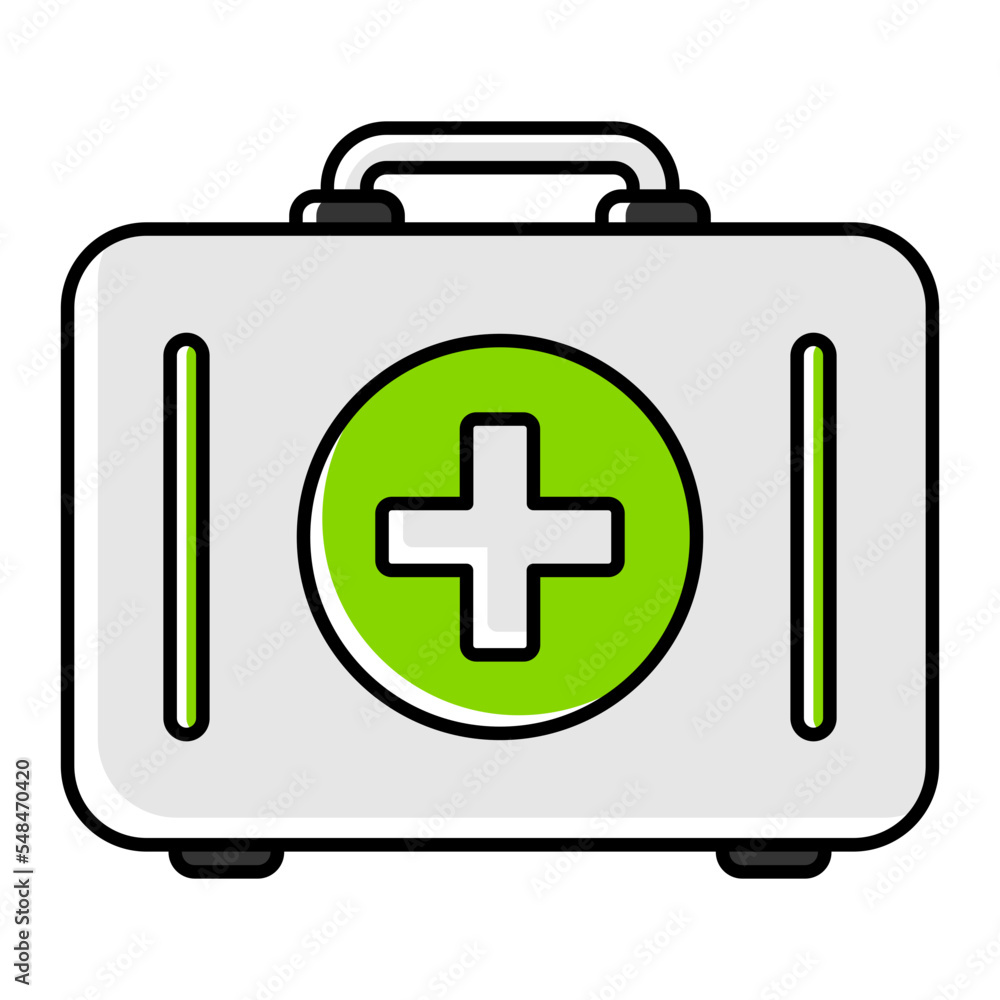 Obraz premium First Aid Box vector color omission icon design, Winter Season Element symbol, Snowboarding Equipment Sign, extreme sports stock illustration, Medical Emergency Kit Concept