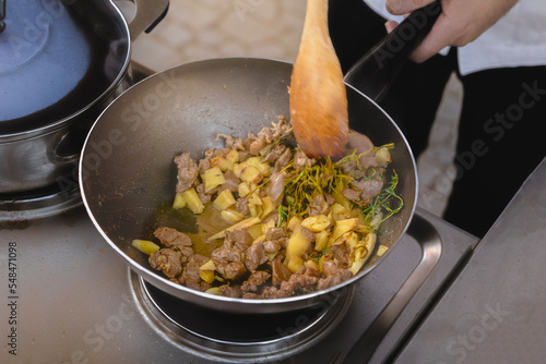 Stiring stuffing ingredients photo