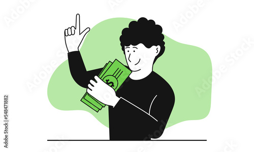 Save money and financial literacy business vector concept illustration. Financial services cartoon and money savings, loan and deposit income. Collecting Money in Account, Open Bank Deposit.