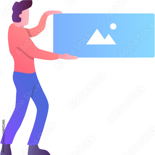 Wireframe icon vector man work on app development