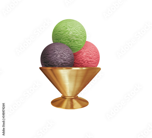 glace, 3 boules, coupe, sorbet, frais, dessert, sucré, crème glacée, délicieux, parfum, mûr, fraise, pistache