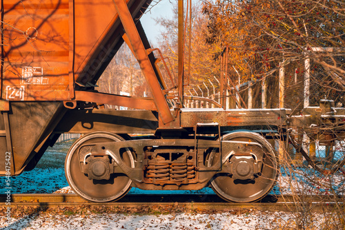 Wheels of freight cars with bulk cargo