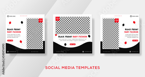 Baby banner template instagram post for balck friday sale. premium vector