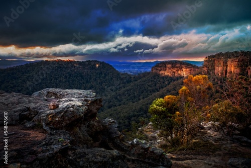 Strong winds and incoming storm over Blue Mountains