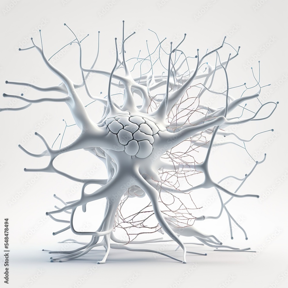 Obraz premium Illustration about neurons. Made by AI.