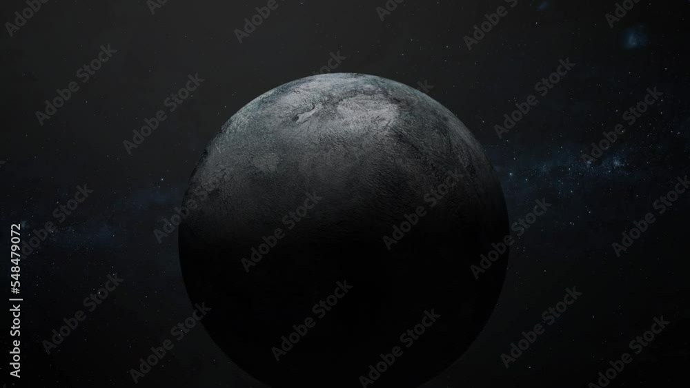 Rotated original 3d Eris_fictional planet on space Rotated original 3d Eris_fictional planet on space