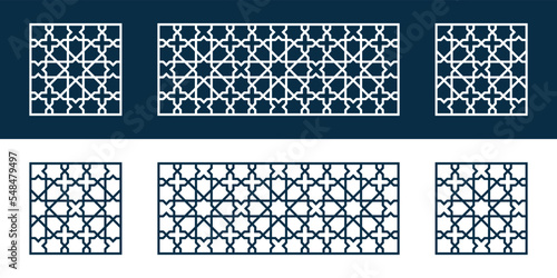 Template Islamic pattern for laser cutting or paper cut. Vector illustration.