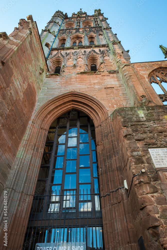 Coventry's medieval cathedral ruins in England UK