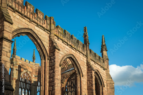 Coventry's medieval cathedral ruins in England UK photo