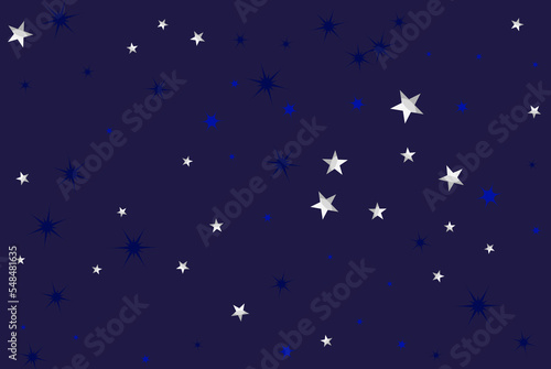Blue background with stars, confetti stars, design element