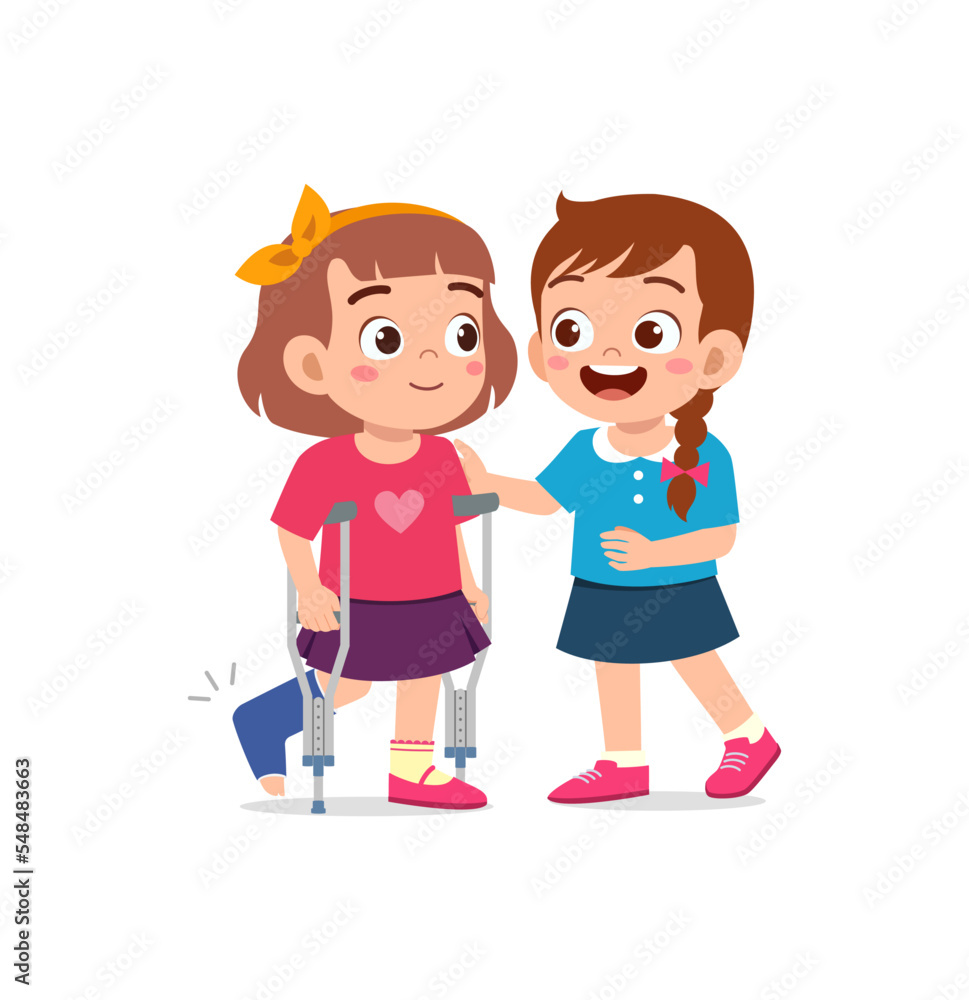 little kid got accident and friend help to console little kid got accident and friend help to console