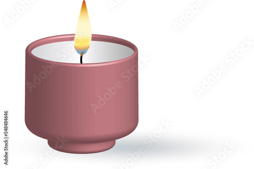 Candle with lit flame and heart with the colors of your flag on dark background.