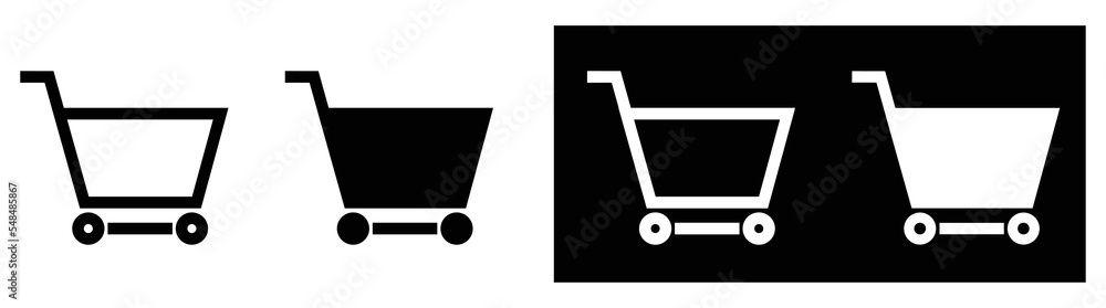 set line icon shopping cart symple, vector illustration set line icon shopping cart symple, vector illustration
