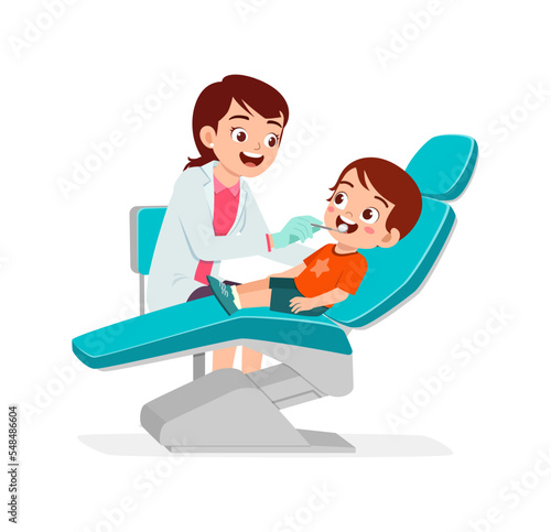 little kid go to dentist for cleaning tooth