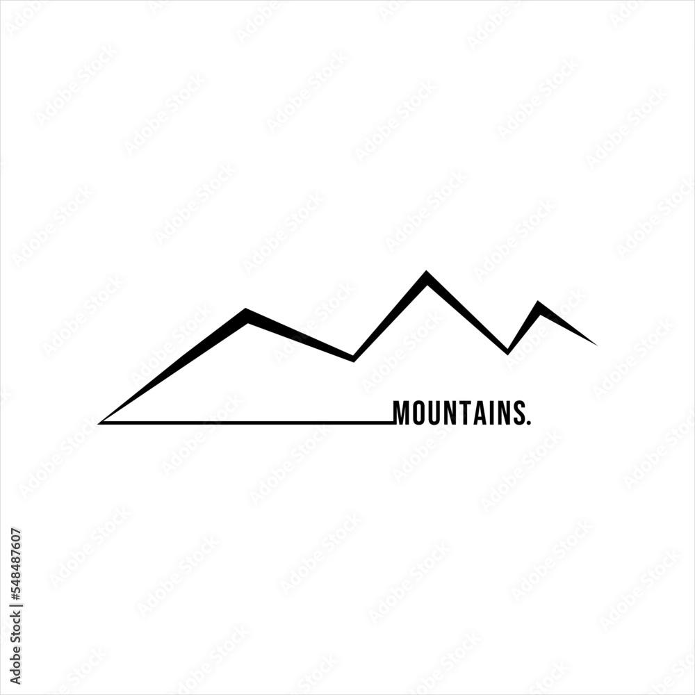 Simple mountains vector logo design. Simple mountains vector logo design.