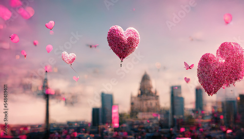 Abstract love background. AI render.