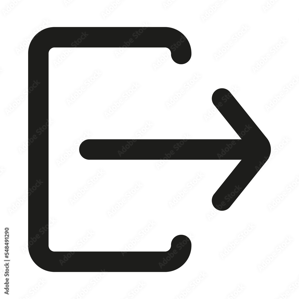 Logout or sign out icon in flat style isolated on white background. Vector illustration. EPS 10. Logout or sign out icon in flat style isolated on white background. Vector illustration. EPS 10.