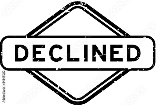 Grunge black declined word rubber seal stamp on white background