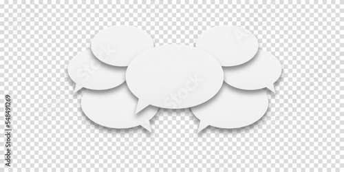 Set of speech bubbles icons. Communication between people, a kind of active conversation. The concept of human communication. illustration of speech bubbles in white on a transparent background.