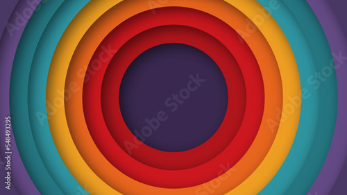 Abstract 1970's 1980's 1960's colorful background with circles element and retro colors. Realistic design in futuristic retro style. Vector funky illustration.