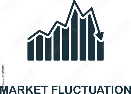 Market Fluctuation icon. Monochrome simple Stock Market icon for templates, web design and infographics