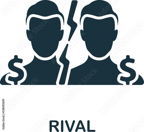 Rival icon. Monochrome simple Stock Market icon for templates, web design and infographics