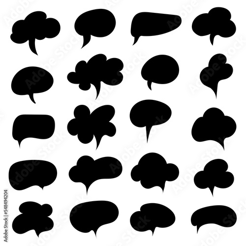 Collection set of speech bubbles on a white background. The concept of communication of people in the field of business and everyday affairs. Vector illustration.