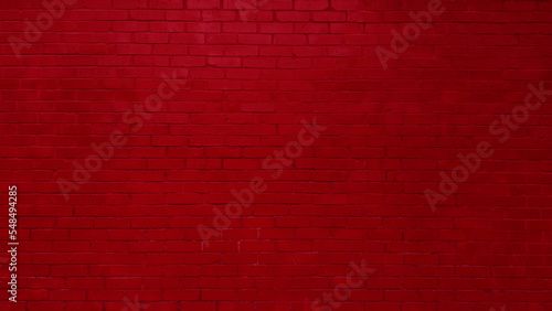 Photograph of a brick red wall. Red brick wall seamless Vector illustration background - texture pattern for continuous replicate.